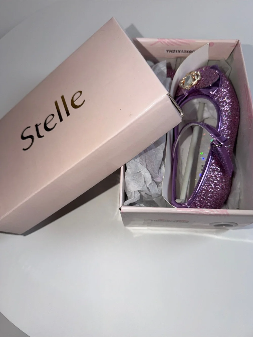💜NWT STELLE GIRLS CROWN PURPLE GLITTER MARY JANE DRESS SHOE SIZE 9 TODDLER